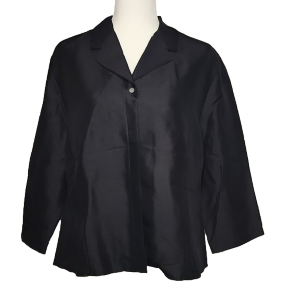 VALERIE by Valerie Steven's kimono style silk button front blouse XL